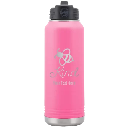Personalized Bee Kind 32 oz Water Bottle - Pink