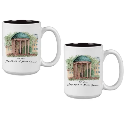 15oz North Carolina Tar Heels Laura Wilcox University Collection 2-Pack Mug Set