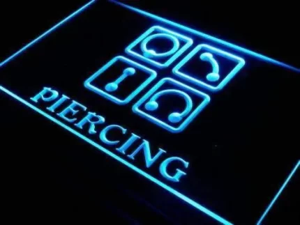 Body Ear Piercing LED Light Sign