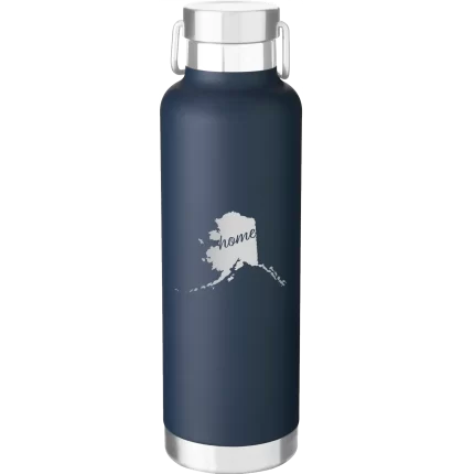 Personalized Alaska Home 24 oz Water Bottle - Navy