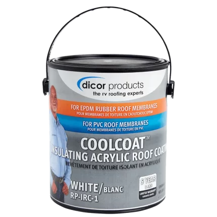 Dicor Corp. RP-IRC-1 CoolCoat Insulating Acrylic Roof Coating, White - 1 Gallon