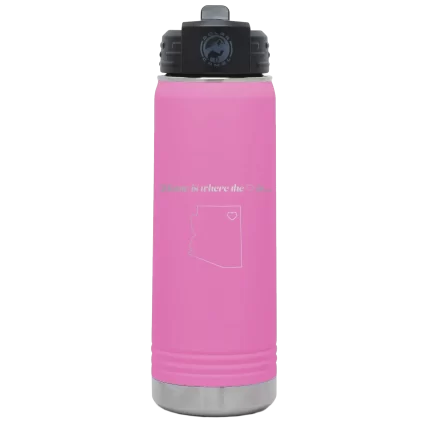 Personalized Arizona Heart 20 oz Water Bottle - Light Purple