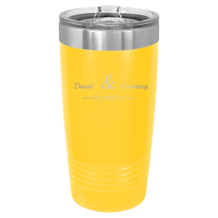 Personalized 2 Lines Name Anniversary 20 oz Tumbler - Yellow