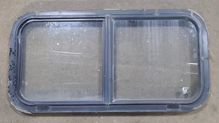 Black Radius Opening Window : 30 1/4" W X 15" H X 1 7/8" D