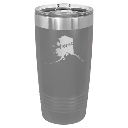 Personalized Alaska Home 20 oz Tumbler - Dark Gray