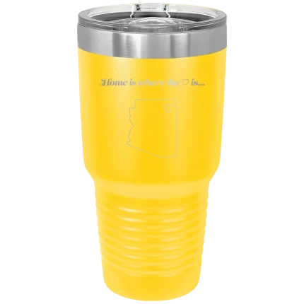 Personalized Arizona Heart 30 oz Tumbler - Yellow