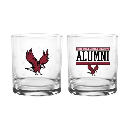 Set of 2 North Carolina Central Eagles 14oz XD Alumni Rocks Glasses