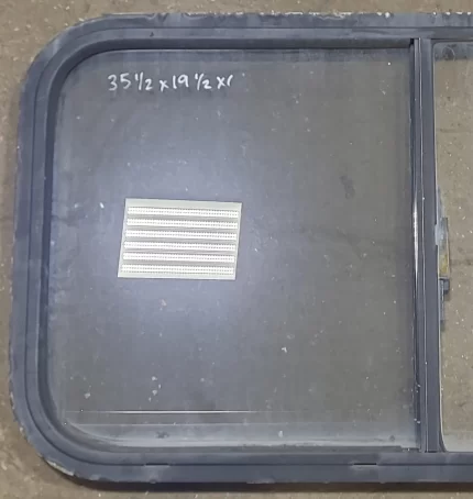 Black Radius Opening Window : 35 1/2" W X 19 1/2" H X 1" D