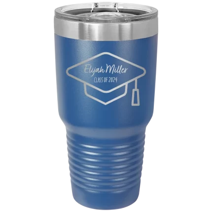 Personalized 2 lines Grad Name and Class 30 oz Tumbler - Royal Blue