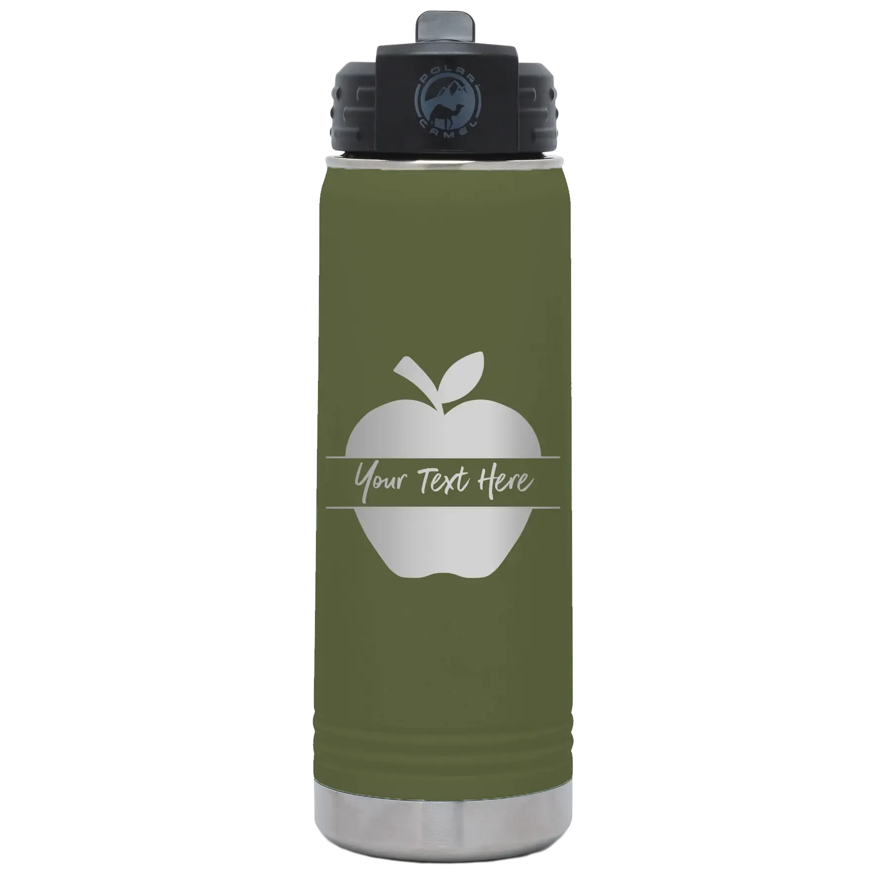 6bPersonalized-Apple-20-oz-Water-Bottle-Olive-Green