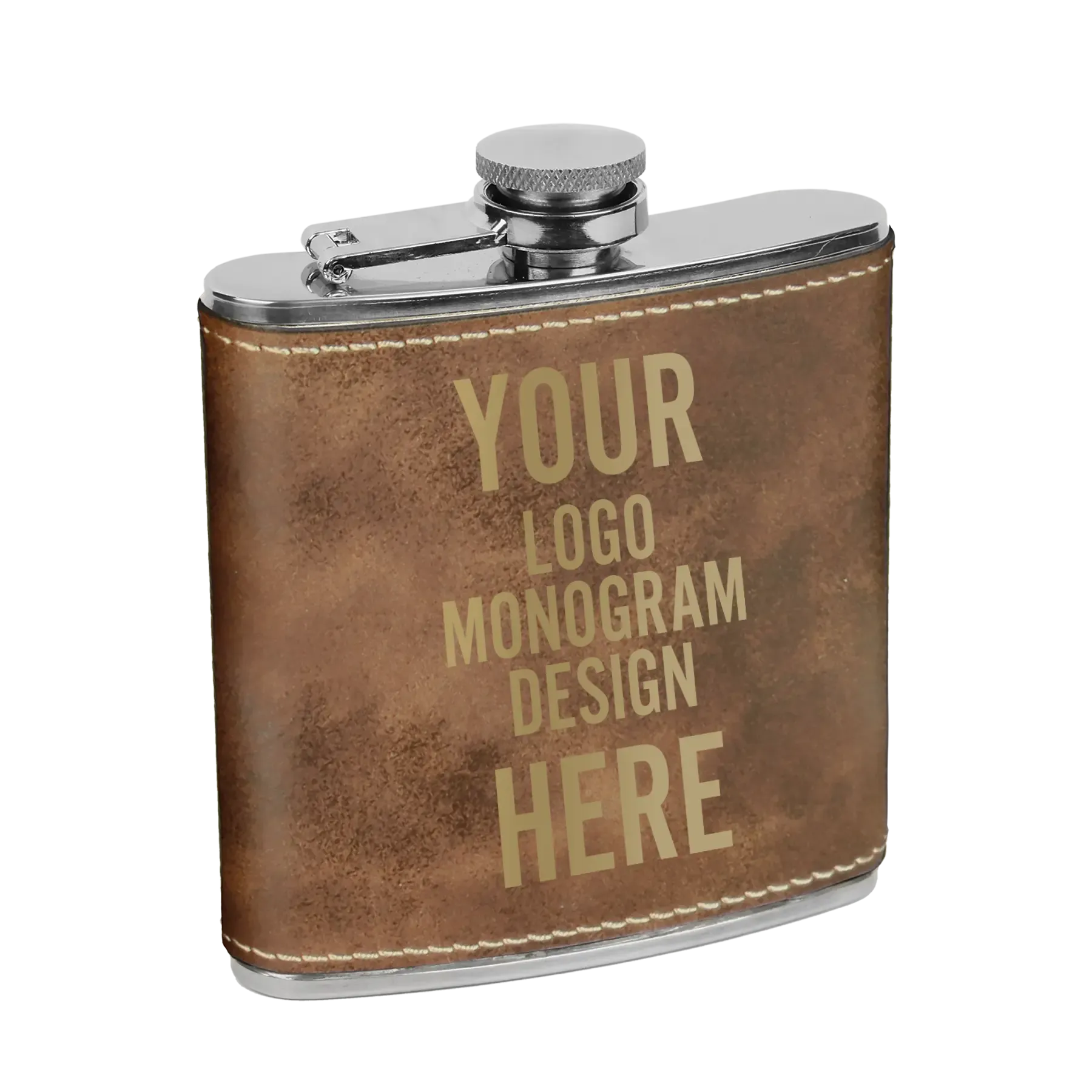 6bPersonalized-Leatherette-Stainless-Steel-Flask-6-oz-Rustic