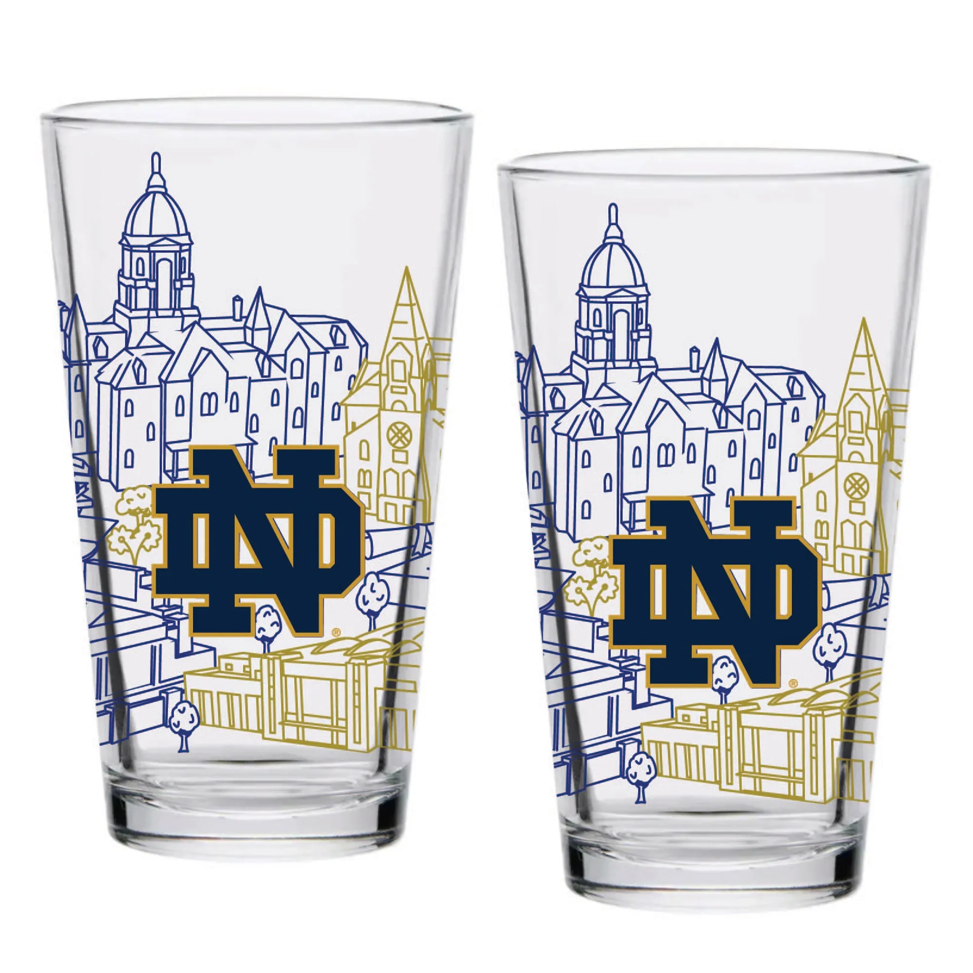 6bSet-of-2-Notre-Dame-Fighting-Irish-Campus-Line-Art-16oz-Pints