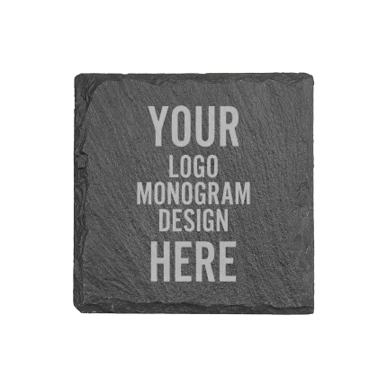 Etched Slate Drink Coasters - 4 Pack