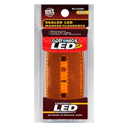 LED Clearance/Marker Light Oval Black Amber