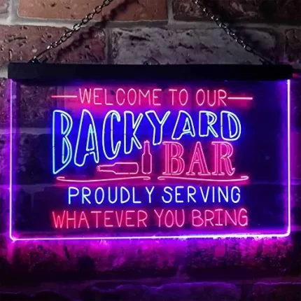 Backyard Bar Welcome Home Bar LED Light Sign