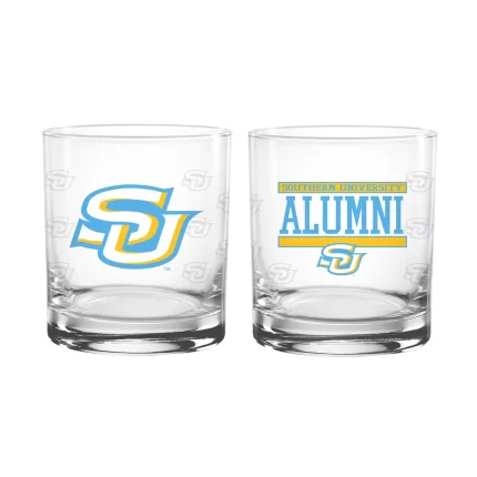 Set of 2 Southern A&M Jaguars 14oz XD Alumni Rocks Glasses