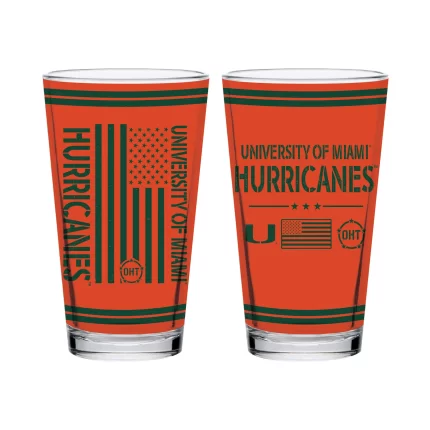 16oz Miami Hurricanes OHT TC FW Flag Pint