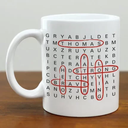 Dad Word Search Puzzle Coffee Mug - Personalized Gift for Word Game Lovers