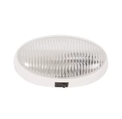 Optronics RVPL7CP Porch Light With Switch, White Housing, Clear