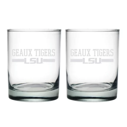 14oz LSU Tigers Slogan Etched DOF 2 Pack