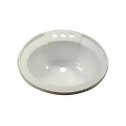 Oval Sink 17"X20" Parchment w/Overflow