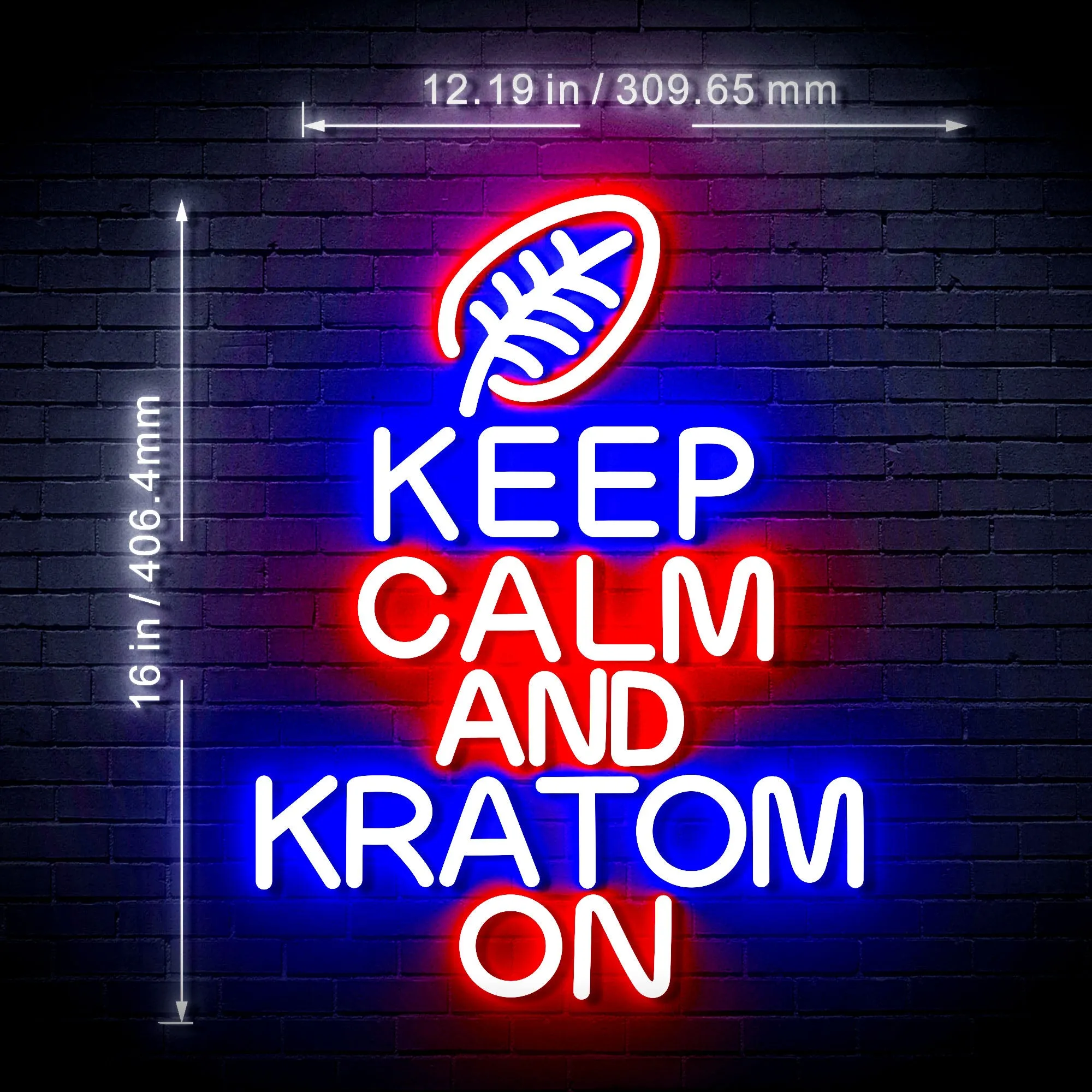 6g122-x-160-Keep-Calm-Kratom-On-Flex-Silicone-LED-Sign-Neon-Style-LED-Technology-