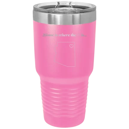Personalized Arizona Heart 30 oz Tumbler - Pink