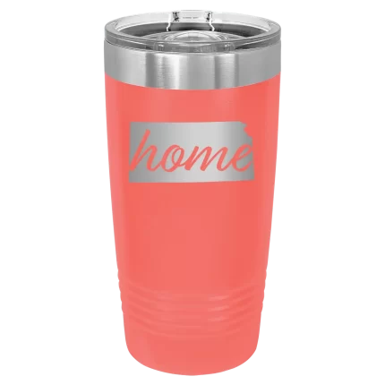Personalized Kansas Home 20 oz Tumbler - Coral
