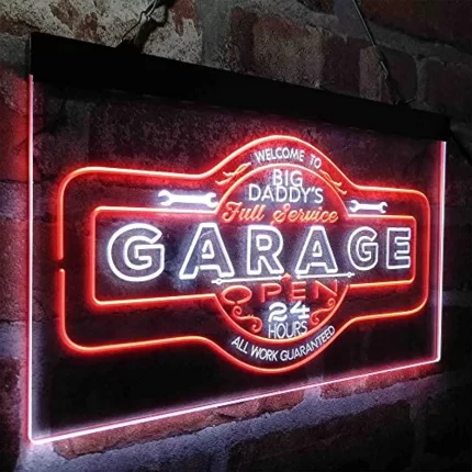 Big Daddy Garage Tools Man Cave LED Light Sign
