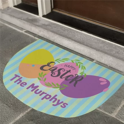Easter Eggs Personalized Doormat - Custom Holiday Welcome Mat