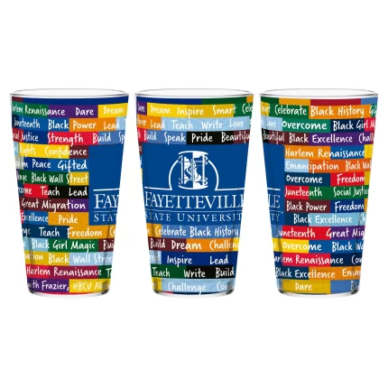 Fayetteville State Broncos 16oz BHM Pint Glasses | Set of 2