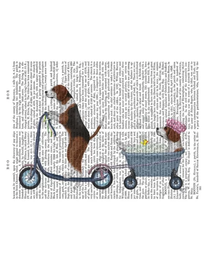 Beagle Scooter, Book Print, Dog Art Print, Wall Art