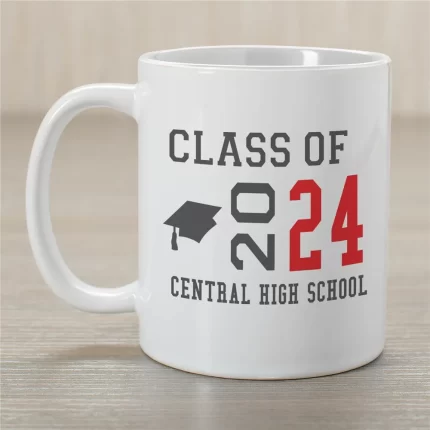 Class of Ceramic Mug - Personalized Graduation Mug with Cap and Year