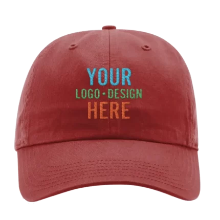 Embroidered Richardson 320 Washed Chino Hat - Cardinal