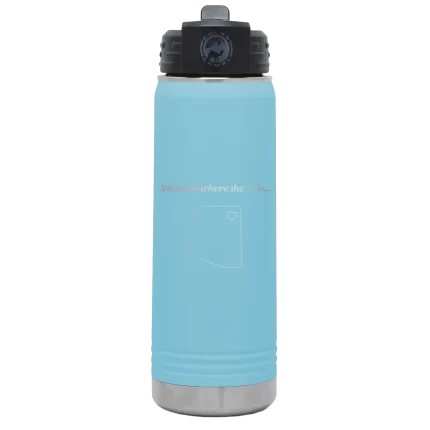 Personalized Arizona Heart 20 oz Water Bottle - Light Blue
