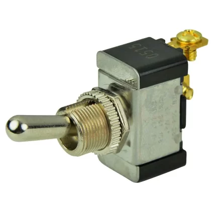 SPST Chrome Plated Toggle Switch -OFF/(ON)