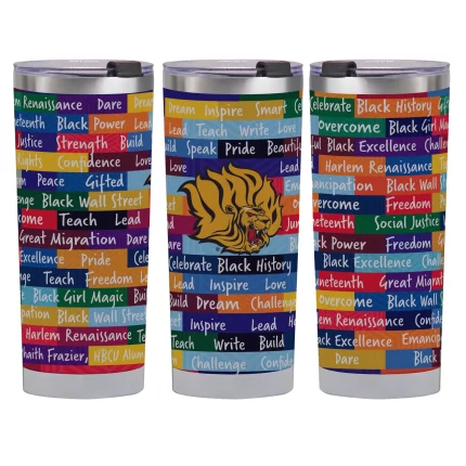24oz Arkansas-Pine Bluff Golden Lions BHM Tumbler