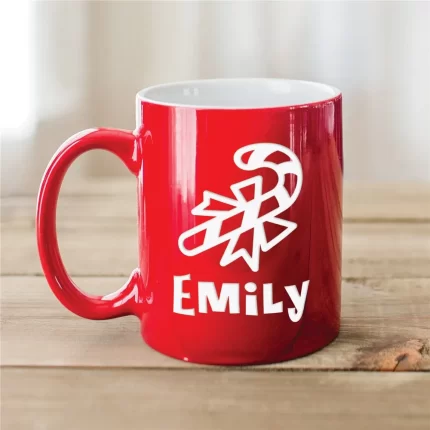 Candy Cane Mug - Personalized Christmas Mug with Candy Cane Design