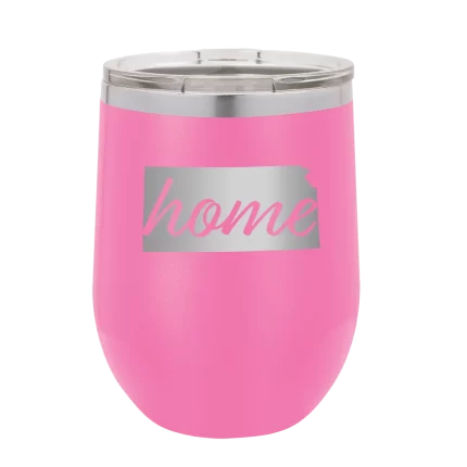 Personalized Kansas Home Wine Cup - Pink