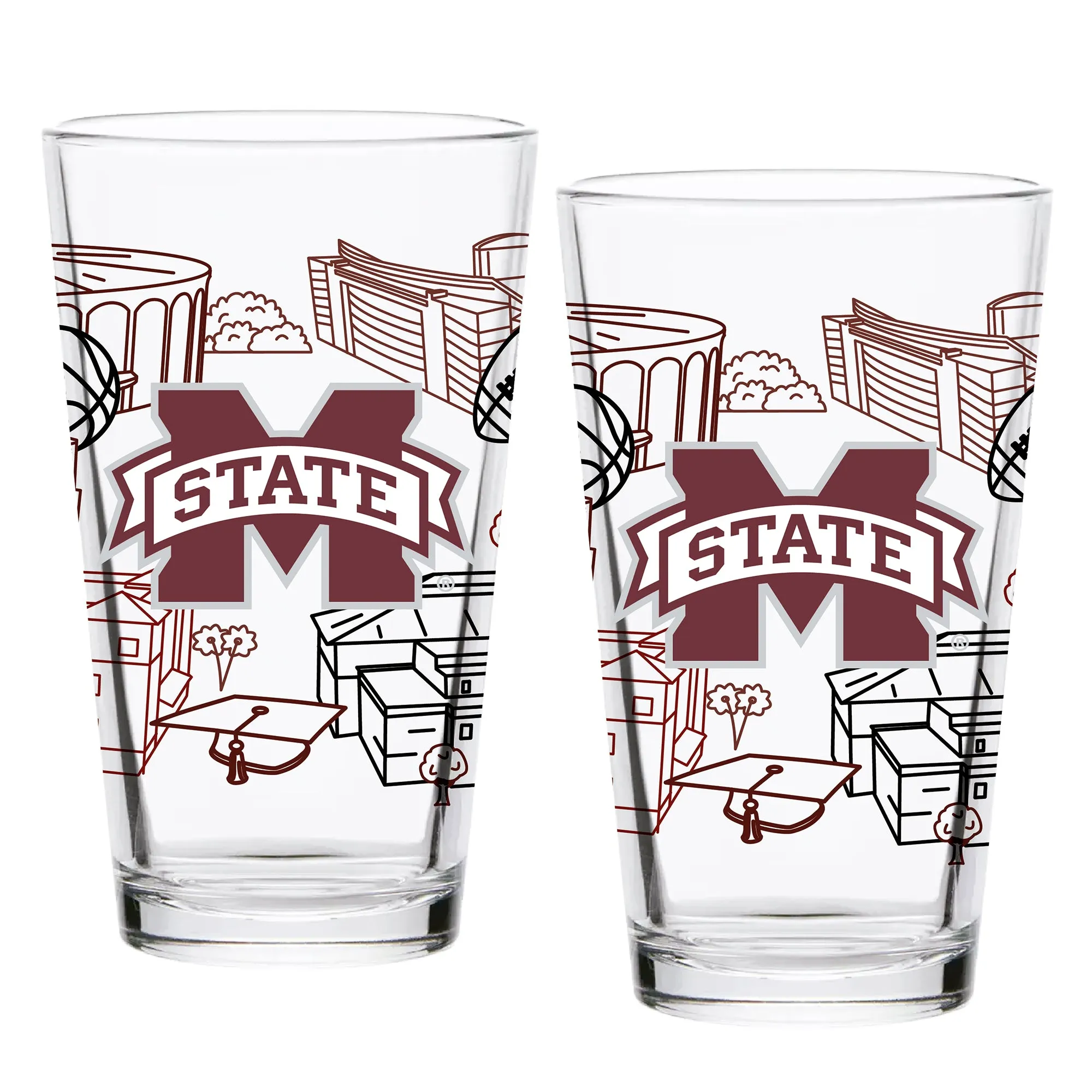 6nSet-of-2-Mississippi-State-Bulldogs-Campus-Line-Art-16oz-Pints