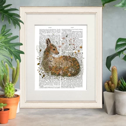 Floralessence Fawn, Book Print, Art Print, Wall Art