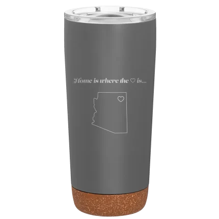 Personalized Arizona Heart 20 oz Tumbler - Storm Gray