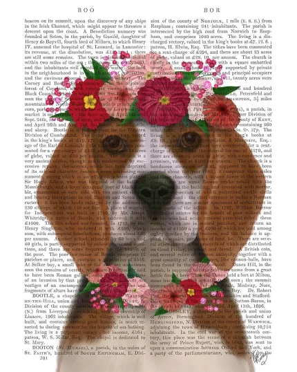 Beagle Flower Headdress, Book Print, Dog Art Print, Wall Art