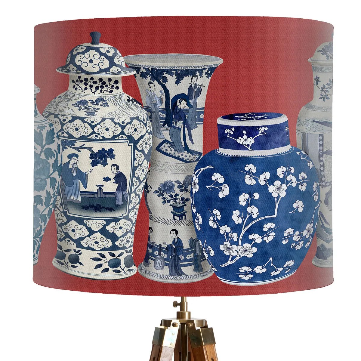 6qChinoiserie-vase-Red-Lamp-shade-Drum-Pendant-Lighting