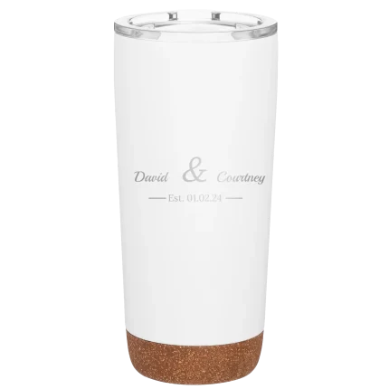 Personalized 2 Lines Name Anniversary 20 oz Tumbler - White