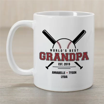Baseball Grandpa Coffee Mug - Personalized World's Best Grandpa Mug
