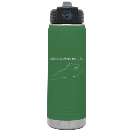 Personalized Kentucky Heart 20 oz Water Bottle - Green