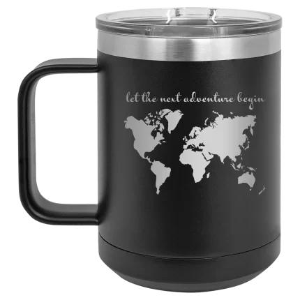 Personalized Let the next adventure begin 15 oz Mug - Black