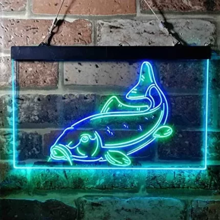Cabin Fishing Bait Store Carp Fish LED Light Sign