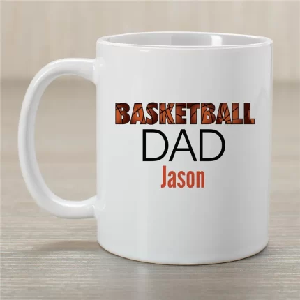 Basketball Dad Mug - Custom Sports Dad Coffee Mug for Basketball Fans
